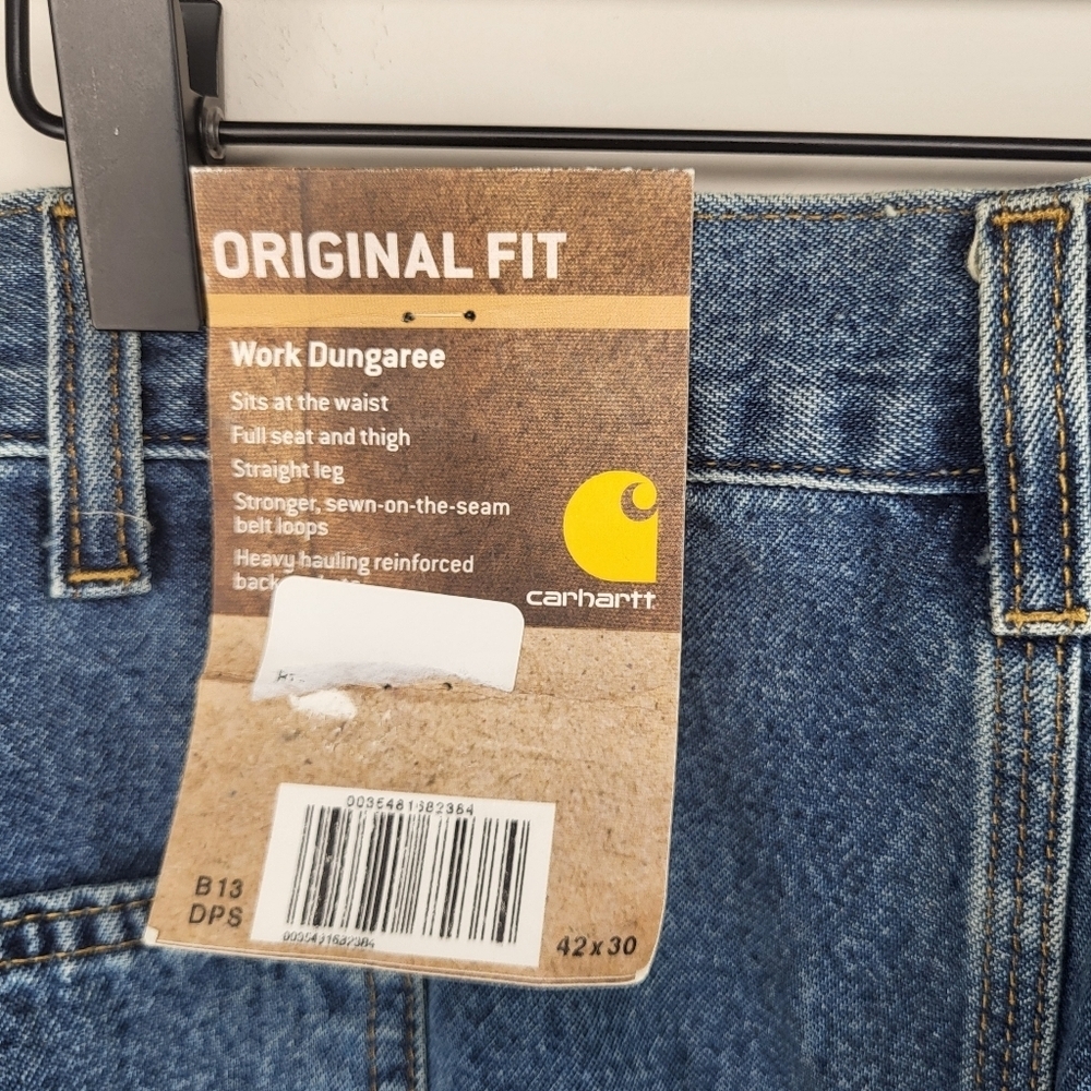 Carhartt NWT Work Fit Men's Blue Denim Carpenter Jeans Size 42x30 - Picture 7 of 8